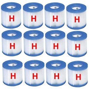 Intex 29007/12 - Cartouches de type H pour pompes à filtres . 12 pièces