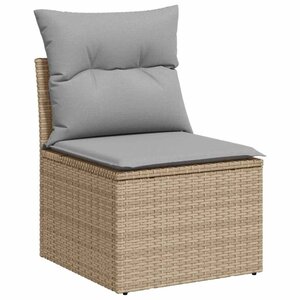 vidaXL Ensemble de canapé de jardin 12 Pièces Beige Poly rotin