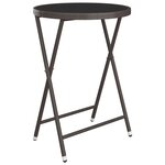 vidaXL Ensemble de bistro de jardin 3 Pièces poly rotin et verre trempé