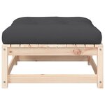 vidaXL Canapé de jardin sans accoudoirs avec coussins et repose-pieds