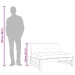 vidaXL Canapé central 120x80 cm blanc bois de pin massif