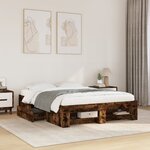 vidaXL Cadre de lit sans matelas chêne fumé 120x200 cm bois ingénierie