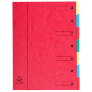 Trieur Extensible Harmonika Sans Élastique Fenêtres Imprimées 7 Compartiments - A4 - Rouge - X 8 - Exacompta