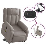 vidaXL Fauteuil inclinable de massage Taupe Tissu