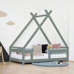 Lit cabane enfant TAHUKA 120 x 200 vert sauge