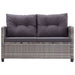 vidaXL Ensemble à dîner de jardin 3Pièces et coussins gris Résine tressée