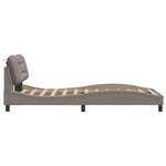 vidaXL Cadre de lit avec lumières LED taupe 100x200 cm tissu