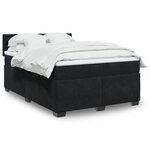 vidaXL Sommier à lattes de lit avec matelas Noir 140x200 cm Velours