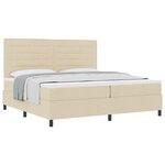 vidaXL Lit Box Spring avec Matelas Crème 200x200 cm Tissu