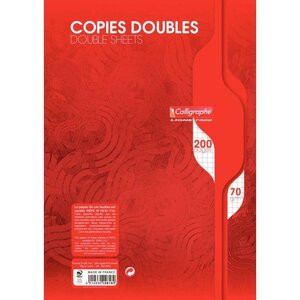 Étui de 50 copies doubles non perforées 5x5 A4 70 g CALLIGRAPHE