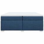 vidaXL Sommier à lattes de lit avec matelas Bleu 200x200 cm Tissu