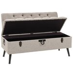 vidaXL Banc de rangement avec dossier 110 cm Crème Tissu