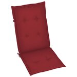 vidaXL Chaises de jardin lot de 6 avec coussins bordeaux Bois de teck