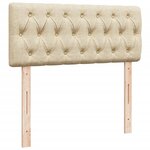 vidaXL Sommier à lattes de lit avec matelas crème 120x190 cm tissu