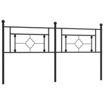 vidaXL Tête de lit métal noir 180 cm
