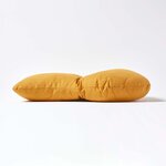 Coussin lombaire ergonomique en coton  Jaune moutarde - HOMESCAPES