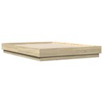 vidaXL Cadre de lit avec lumières LED chêne sonoma 150x200 cm