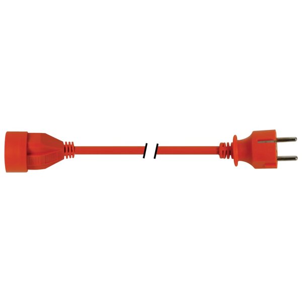 Perel Câble d'extension 20 m Orange Fiche allemande