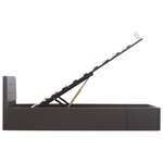 vidaXL Cadre de lit à rangement hydraulique Gris Similicuir 90x200 cm