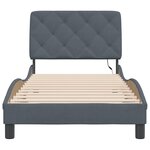 vidaXL Cadre de lit avec lumières LED gris foncé 90x200 cm velours