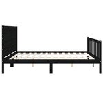 vidaXL Cadre de lit avec tête de lit noir 200x200 cm bois massif