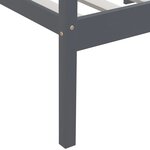 vidaXL Cadre de lit Gris foncé Bois de pin massif 90x200 cm