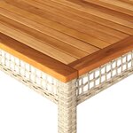 vidaXL Table de jardin beige 180x90x75 cm résine tressée et acacia