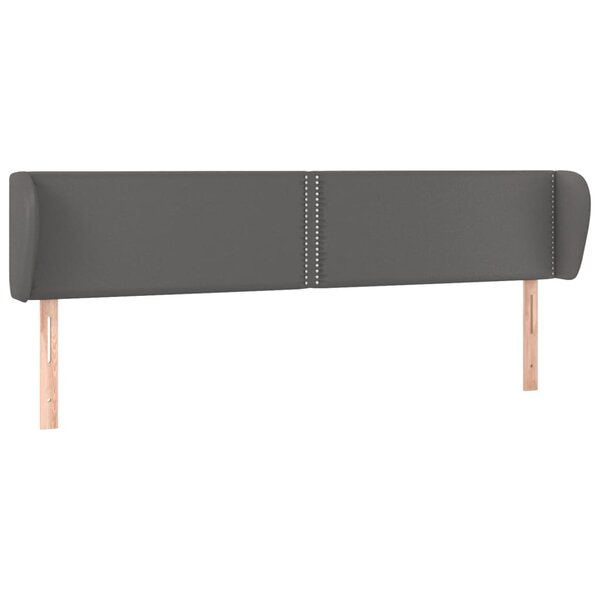 vidaXL Tête de lit avec oreilles Gris 183x23x78/88 cm Similicuir