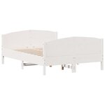 vidaXL Cadre de lit sans matelas blanc 150x200 cm bois de pin massif