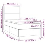 vidaXL Sommier à lattes de lit avec matelas Gris 90x200 cm Similicuir