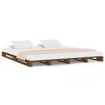 vidaXL Lit de palette marron miel 150x200 cm bois de pin massif