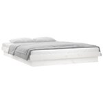 vidaXL Cadre de lit à LED blanc 140x190 cm bois massif