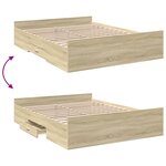vidaXL Cadre de lit et tiroirs chêne sonoma 150x200 cm bois ingénierie