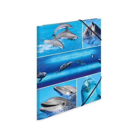 Chemise à élastiques 'dauphins', en carton, A3 HERMA