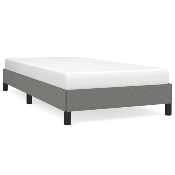 vidaXL Cadre de lit Gris foncé 90x200 cm Tissu