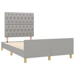 vidaXL Cadre de lit avec tête de lit Gris clair 120x200 cm Tissu