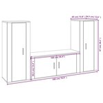 vidaXL Ensemble de meubles TV 3 Pièces Blanc brillant Bois d'ingénierie