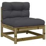 vidaXL Canapé de jardin avec coussins 2 places bois de pin imprégné