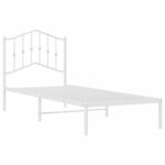 vidaXL Cadre de lit métal avec tête de lit blanc 90x200 cm