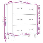 vidaXL Buffet noir 69 5x34x90 cm bois d'ingénierie