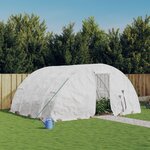 vidaXL Serre avec cadre en acier blanc 20 m² 5x4x2 3 m