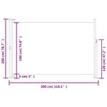 vidaXL Auvent latéral rétractable de patio 200x300 cm Gris