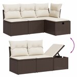 vidaXL Salon de jardin avec coussins 6 Pièces marron résine tressée