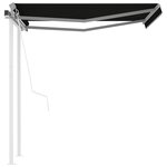 vidaXL Auvent rétractable automatique et poteaux 3x2 5 m Anthracite