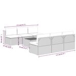 vidaXL Salon de jardin 7 Pièces avec coussins Gris Résine tressée