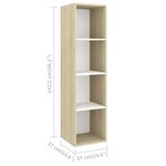 vidaXL Meuble TV mural Blanc et chêne sonoma Bois d’ingénierie