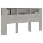 vidaXL Armoire de tête de lit Gris béton 200x18 5x104 5 cm