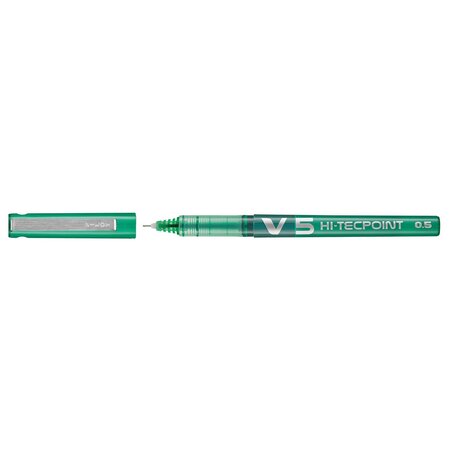 Stylo roller hi-tecpoint v5 encre liquide pointe fine vert x 12 pilot