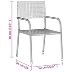 vidaXL Ensemble à manger d'extérieur 7 Pièces Résine tressée Gris
