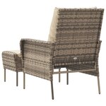 vidaXL Chaise de jardin avec tabouret marron clair résine tressée